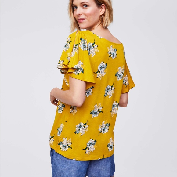 LOFT Tops - Plus Size Loft Bouquet Split Flutter Sleeve Top
